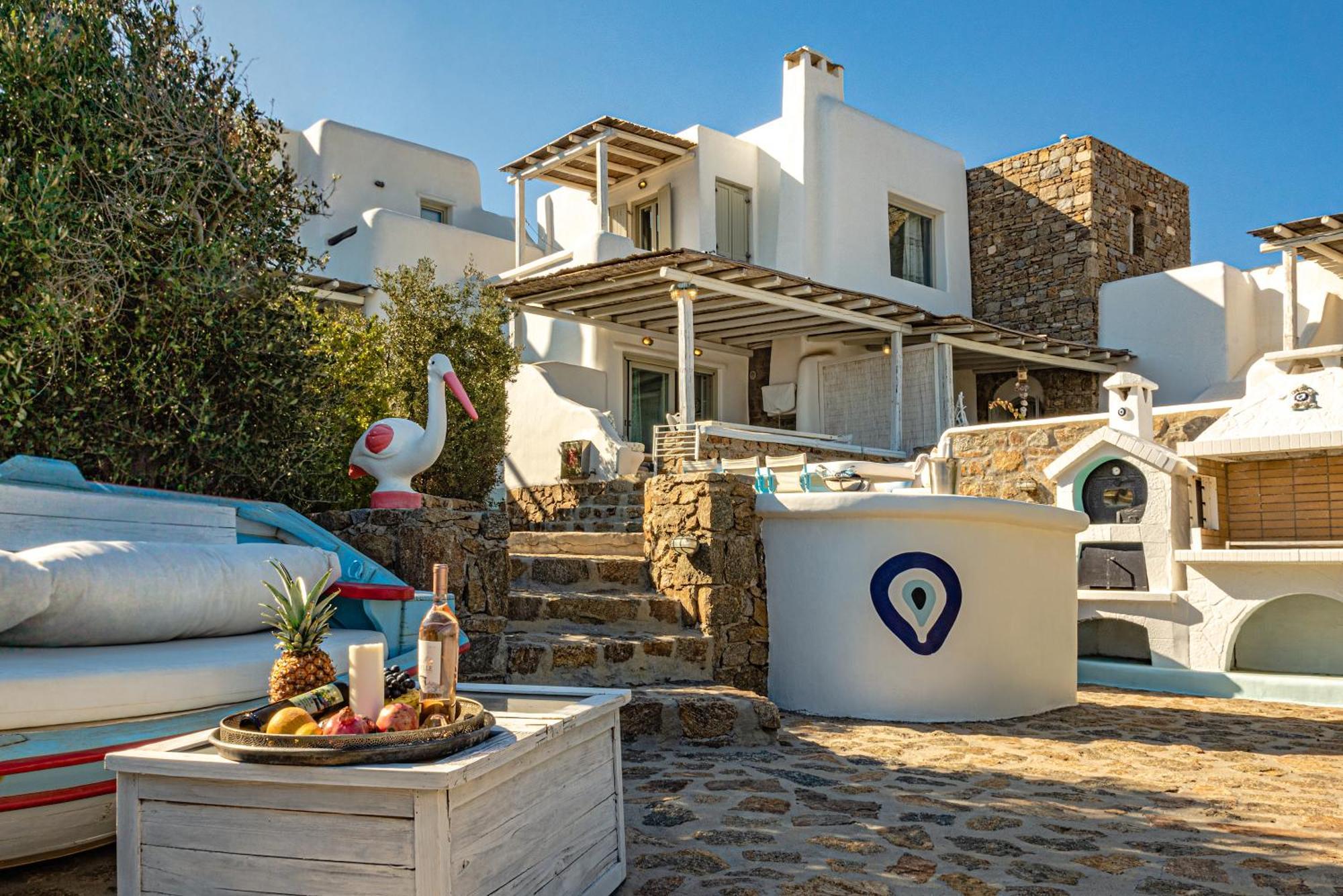 Вилла Manolia Luxury Private House By Mykonian Kazarte Кало-Ливади Экстерьер фото